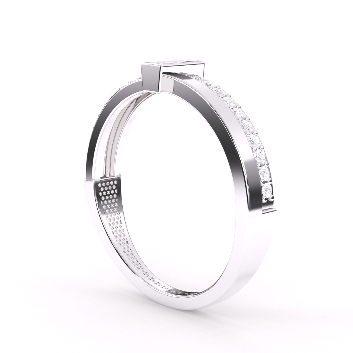 Timeless Round Lab Grown Bar Style Wedding Band
